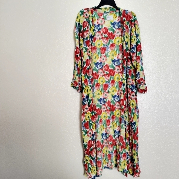 compania fantastica floral boho open duster sz L - Picture 1 of 7